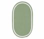 Open Box: Chenille Border Reversible Easy Clean Oval Rug, 7' x 9' - Dark Green with White