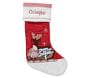 Reindeer Sleigh Quilted Christmas Stocking