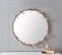 Grace Pink Flower Round Metal Mirror (30")