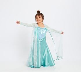 childs elsa dress Frozen 2 toddler Princess Costume Trailing Elsa Dress for Girls Blue / 5