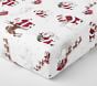 Black Santa Organic Flannel Crib Fitted Sheet