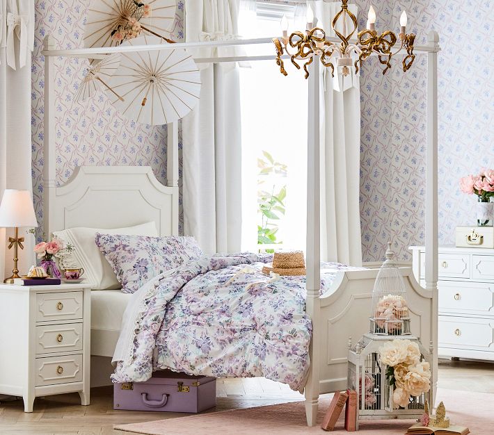 Couette Pottery Barn Teen LoveShackFancy Avec Nœuds Et Volants – Taille Queen, Couleur Ivoire, En Coton 100%