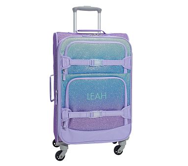 Mackenzie Lavender/Aqua Ombre Glitter Luggage | Pottery Barn Kids