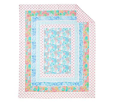 Lilly Pulitzer Unicorn Patchwork Quilt