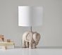 Carved Wood Elephant Table Lamp (17")