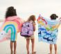 Happy Rainbows Kid Beach Hooded Towel UPF 50+