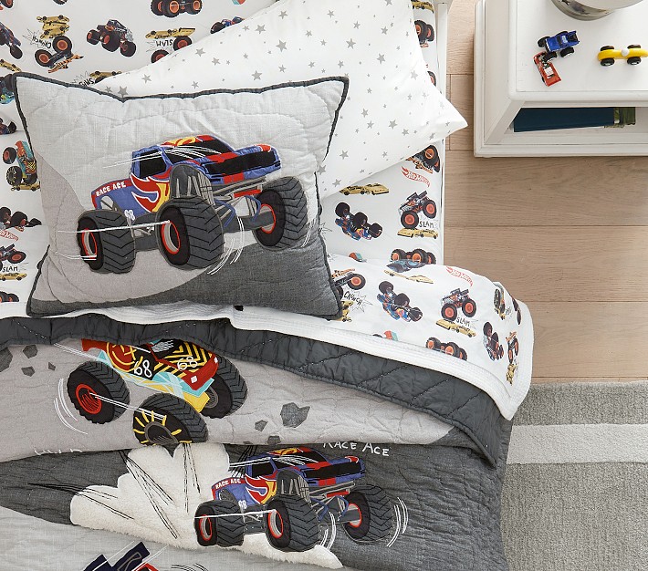 NICHIYOBI Hot Wheels Dekbedovertrek-beddengoedset, dekbedovertrek en kussensloop, microvezel, 3D digitale print, driedelig beddengoed (3, Double 200 x 200 cm 80 x 80 cm