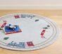 Train Border 5' Round Rug