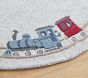 Train Border 5' Round Rug