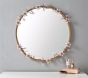 Open Box: Grace Pink Flower Round Metal Mirror (30") - Gold/Pink