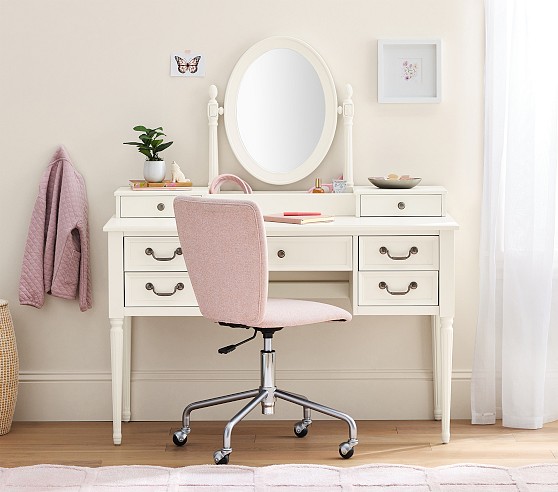 Hampton Vanity Desk with Mirrored Towers (66