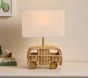 Bus Shaped Rattan Table Lamp (18")