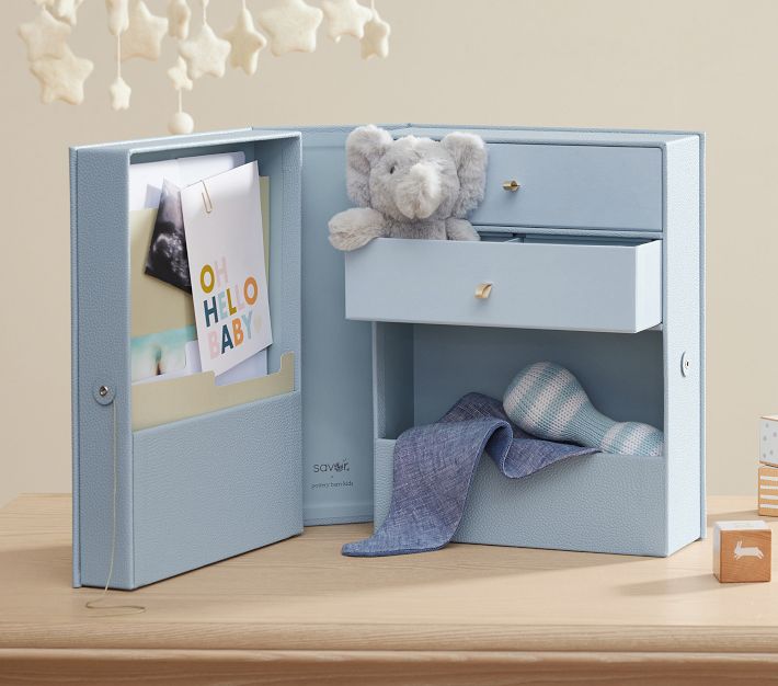 リクエスト作品♡BABY BOX♡フタ付き PBK x Savor Baby Vault Shagreen Keepsake Box | Pottery Barn Kids