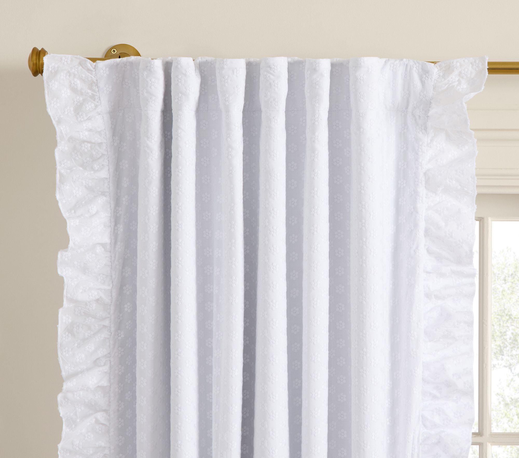 Daisy Ruffle Blackout Panel | Pottery Barn Kids
