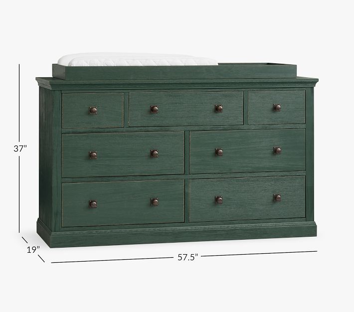Charlie 7-Drawer Changing Table, Blue/Weathered Navy, In-Home Delivery