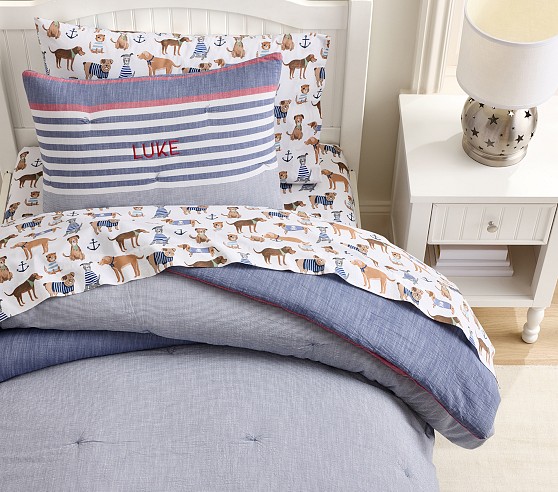 Baseball Stitch Comforter & Shams | Pottery Barn Kids