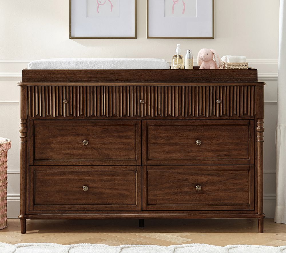 scalloped dresser Handsome Henry's French White With six spacious full Baxton Studio Hoffman Dresser 6-Drawer