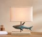 Carved Wood Shark Table Lamp (15")