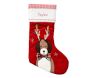 Open Box: Dog With Antlers Red Quilted Christmas Stocking