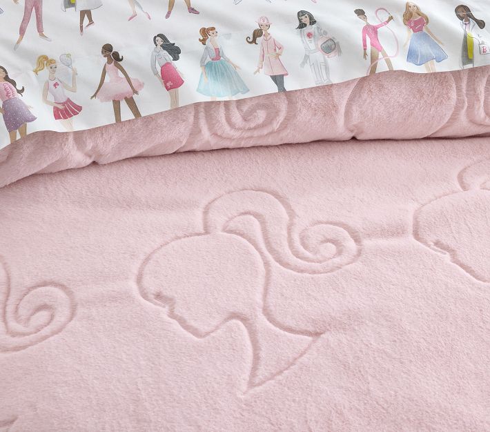 Ensemble De Draps Barbie Pour Enfant – Pottery Barn – Twin – Coton Rose Et Blanc