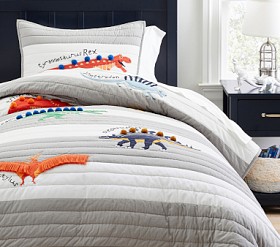 Finn Dino Quilt & Shams - Cotton Bedding | Pottery Barn Kids