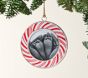 Enamel Candy Stripe Round Frame Ornament