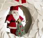 White Felt  With Santa Christmas Wreath