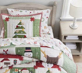 Couette Enfant Pottery Barn Kids Noël - 35x50 Pouces - Coton Matelassé