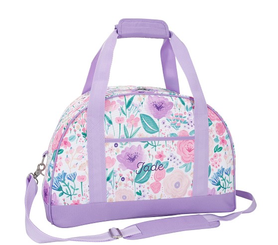 Mackenzie Lavender Floral Blooms Ultimate Duffle Bag | Pottery