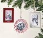 Enamel Candy Stripe Round Frame Ornament