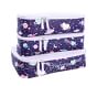Mackenzie Rainbow Heart Galaxy Glow-in-the-Dark Packing Cubes, Set of 3