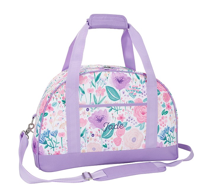 Mackenzie Lavender Floral Blooms Ultimate Duffle Bag | Pottery