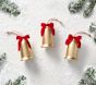 Vintage Gold Bell Ornaments (6"), Set of 3