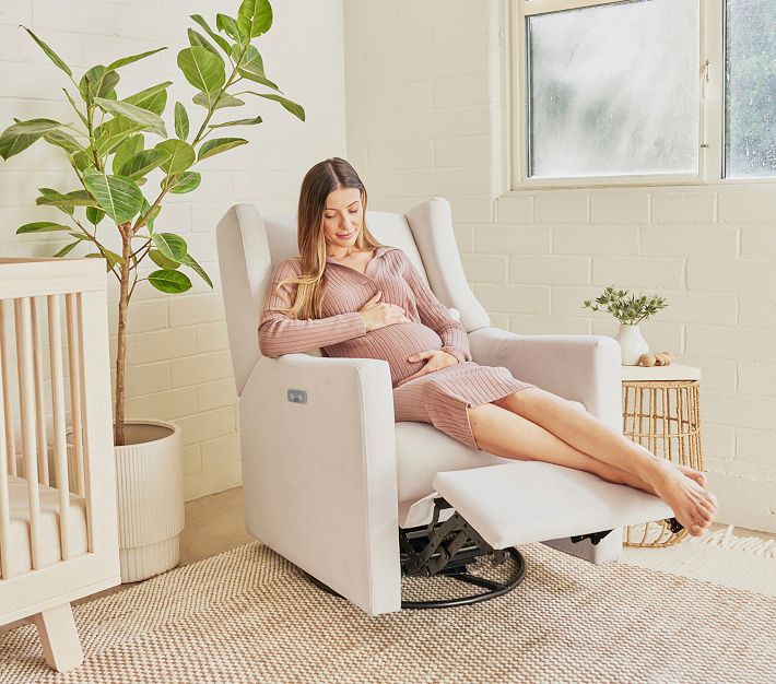 Babyletto Kiwi Swivel Glider Recliner Chair & Nursery Ottoman