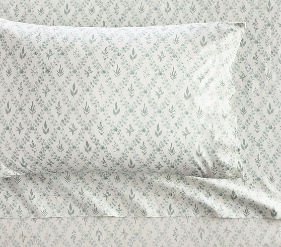 Parure De Lit Enfant Pottery Barn Kids – Couette + Taie, Velours Côtelé étoile, Vert