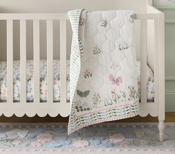 house on the hill baby Ballet柄　80cm Hill House Home Floral Baby Quilt | Pottery Barn Kids