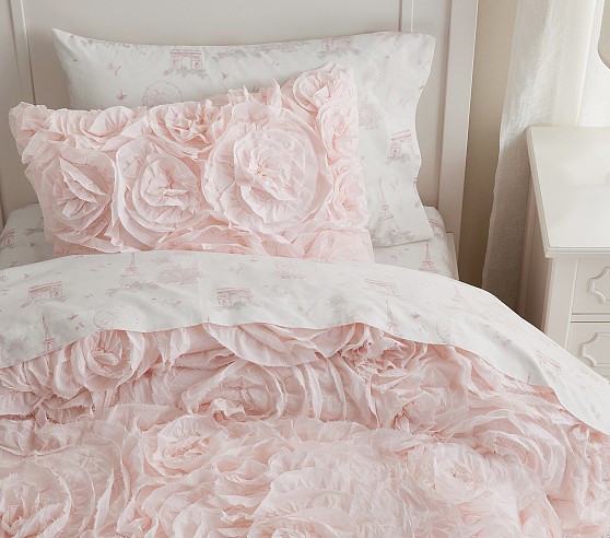 The Emily & Meritt Ruffle Stripe Kids' Comforter Set | Pottery