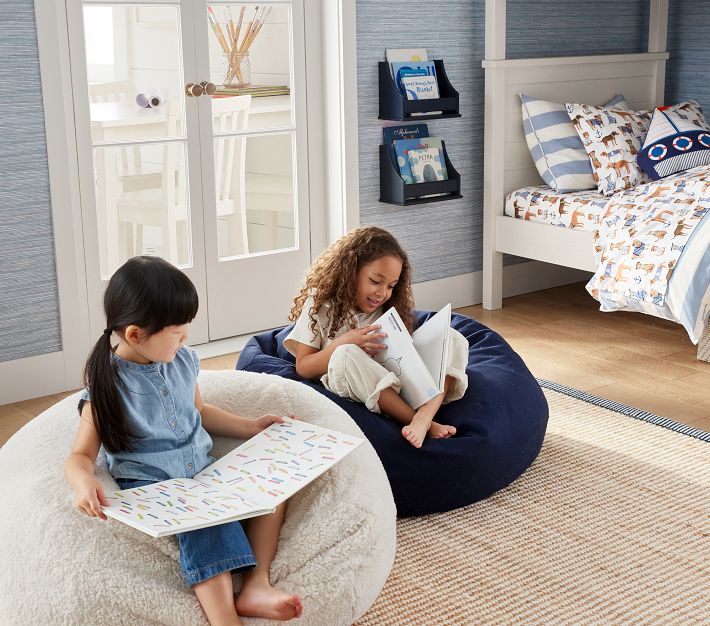 Polar Bear Faux Fur Ivory Bean Bag Chair | Pottery Barn Teen Pottery Barn teen bean bag large display picture 1