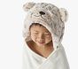 Snow Leopard Faux Fur Kid Hooded Towel