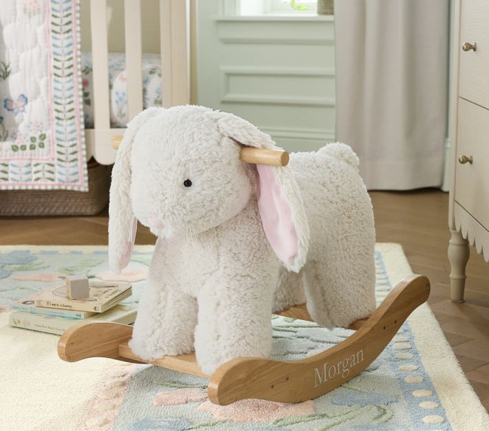 木馬　アメリカのpottery barn kidsブランド Sherpa Bunny Plush Toy Rocker | Animal Rocker | Pottery Barn Kids
