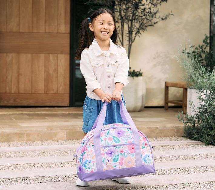 Mackenzie Lavender Floral Blooms Ultimate Duffle Bag | Pottery