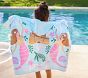 Reflective Mermaid Kid Beach Hooded Towel UPF 50+