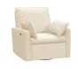 Open Box: Paxton Pillow Swivel Glider Power Recliner - Teddy Faux Fur Oatmeal