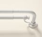 Open Box: Hidden Connection Room Darkening Double Curtain Rod (1"), Large (60" - 108") - White