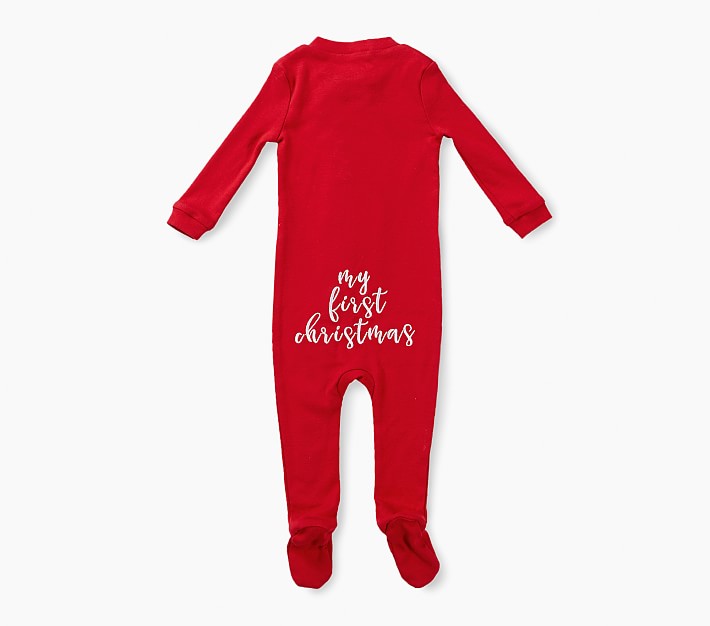 My First Christmas Nursery One Piece Pajama, 3-6 Months, Red