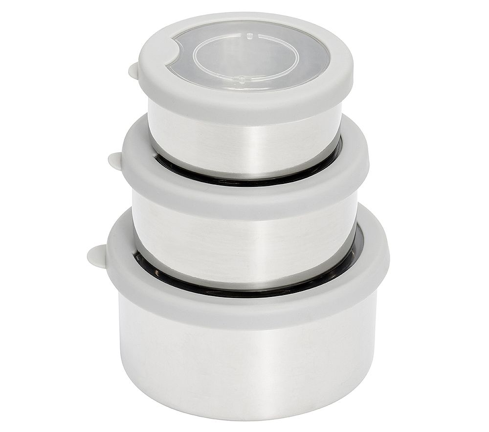 Spencer Stainless Nesting Container Trio - Gray