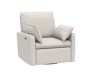 Open Box: Paxton Pillow Swivel Glider Power Recliner - Performance Plush Chenille Light Gray