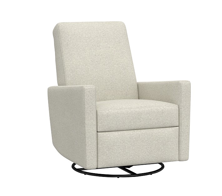 Phoenix Power Swivel Glider & Recliner, Performance Heathered Basketweave, Alabaster White,