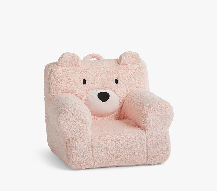 My First Anywhere Chair®,Cozy Critter Blush Sherpa Bear