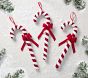 Velvet and Chenille Candy Cane Ornaments (18"), Set of 3